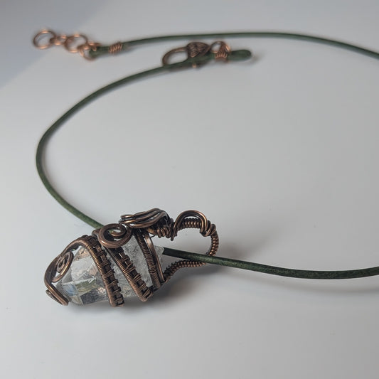Woven Crystal Pendant Necklace