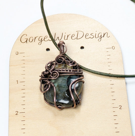 Flashy Labradorite and Golden Apatite Necklace