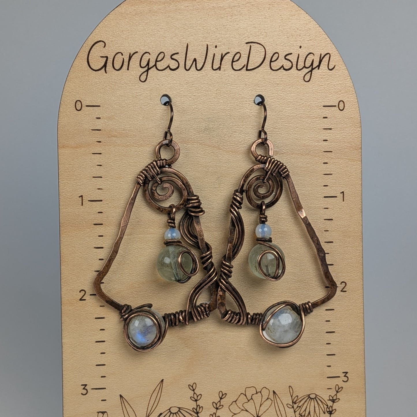 Rainbow Moonstone Dangle Earrings