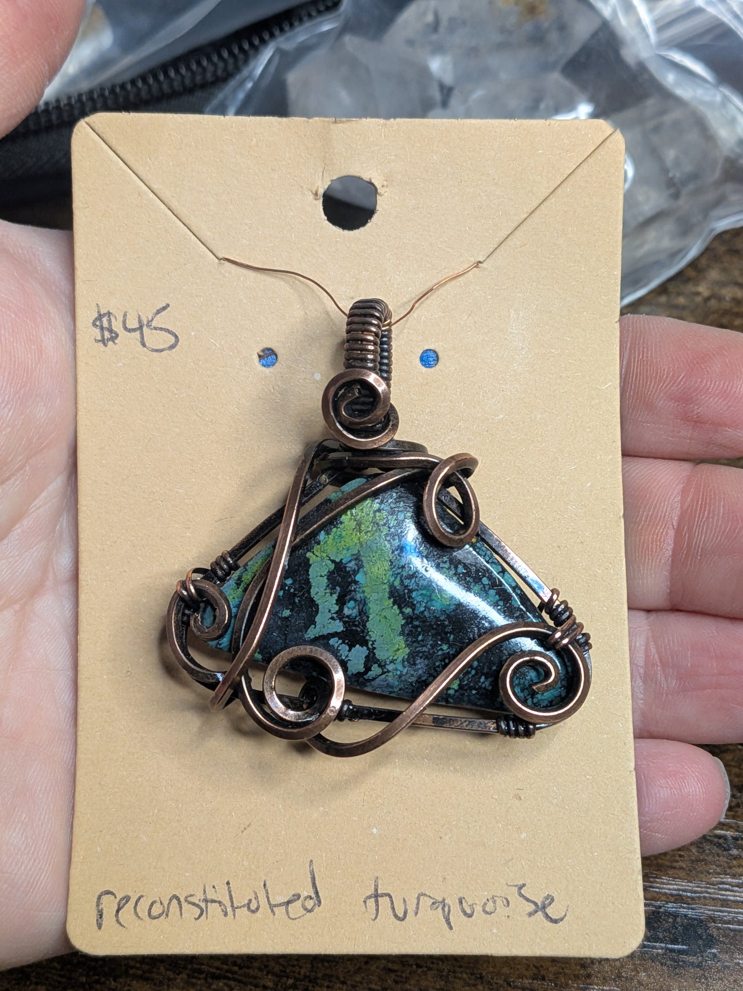 *Clearance* Turquoise Pendant in Copper