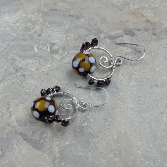Garnet Mixed Media Earrings