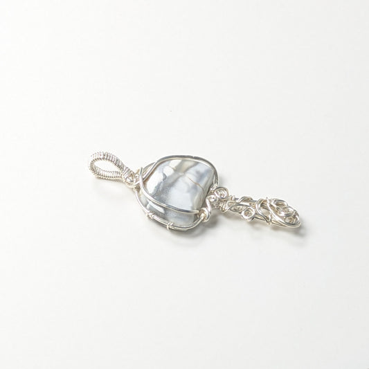 White Mushroom Pendant in Silver