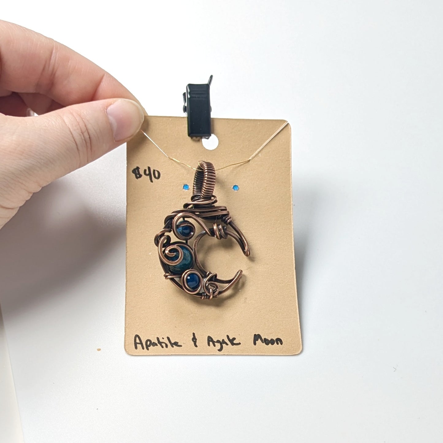 Purple Amethyst Moon Pendant