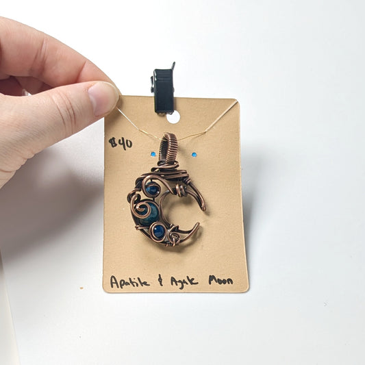 Purple Amethyst Moon Pendant