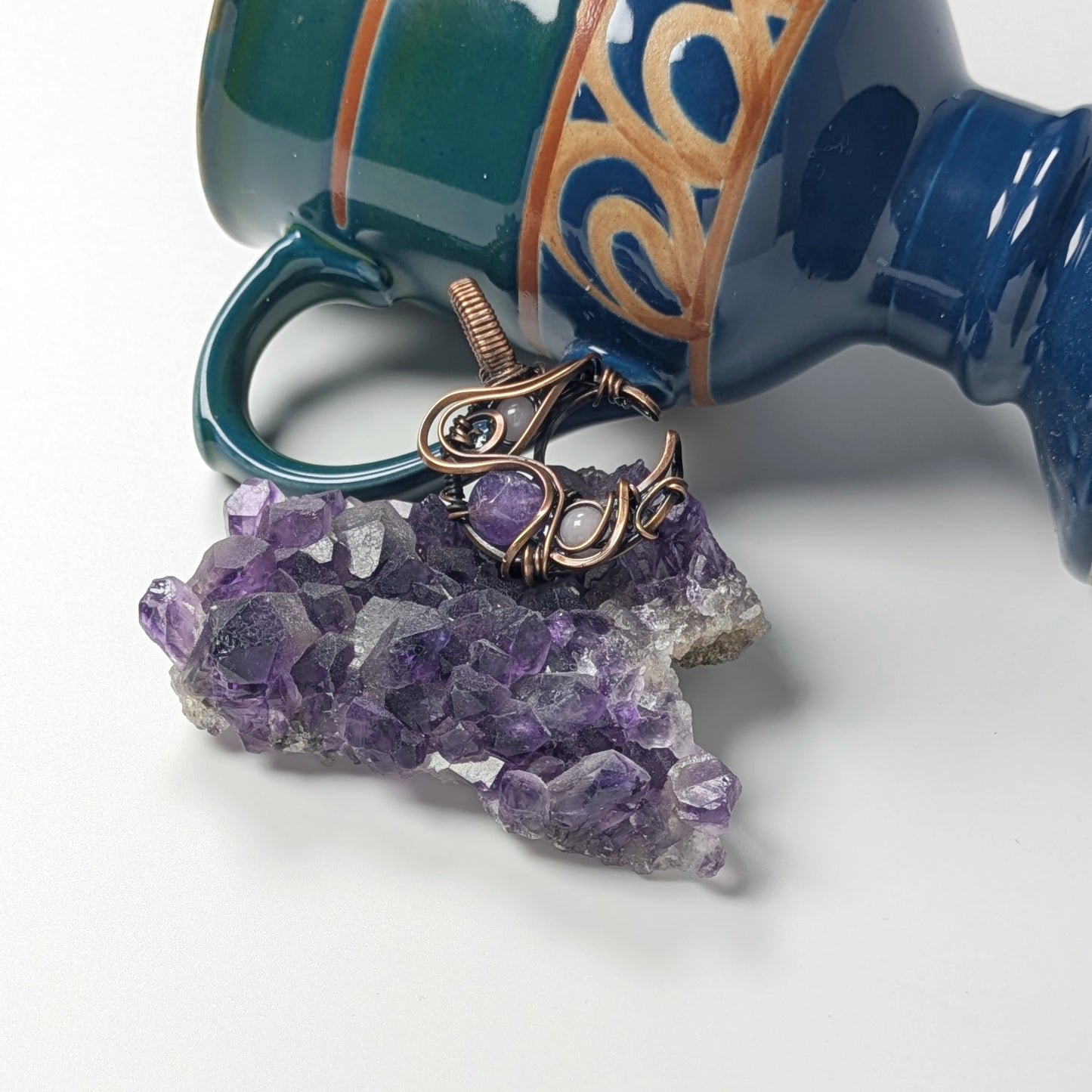 Purple Amethyst Moon Pendant