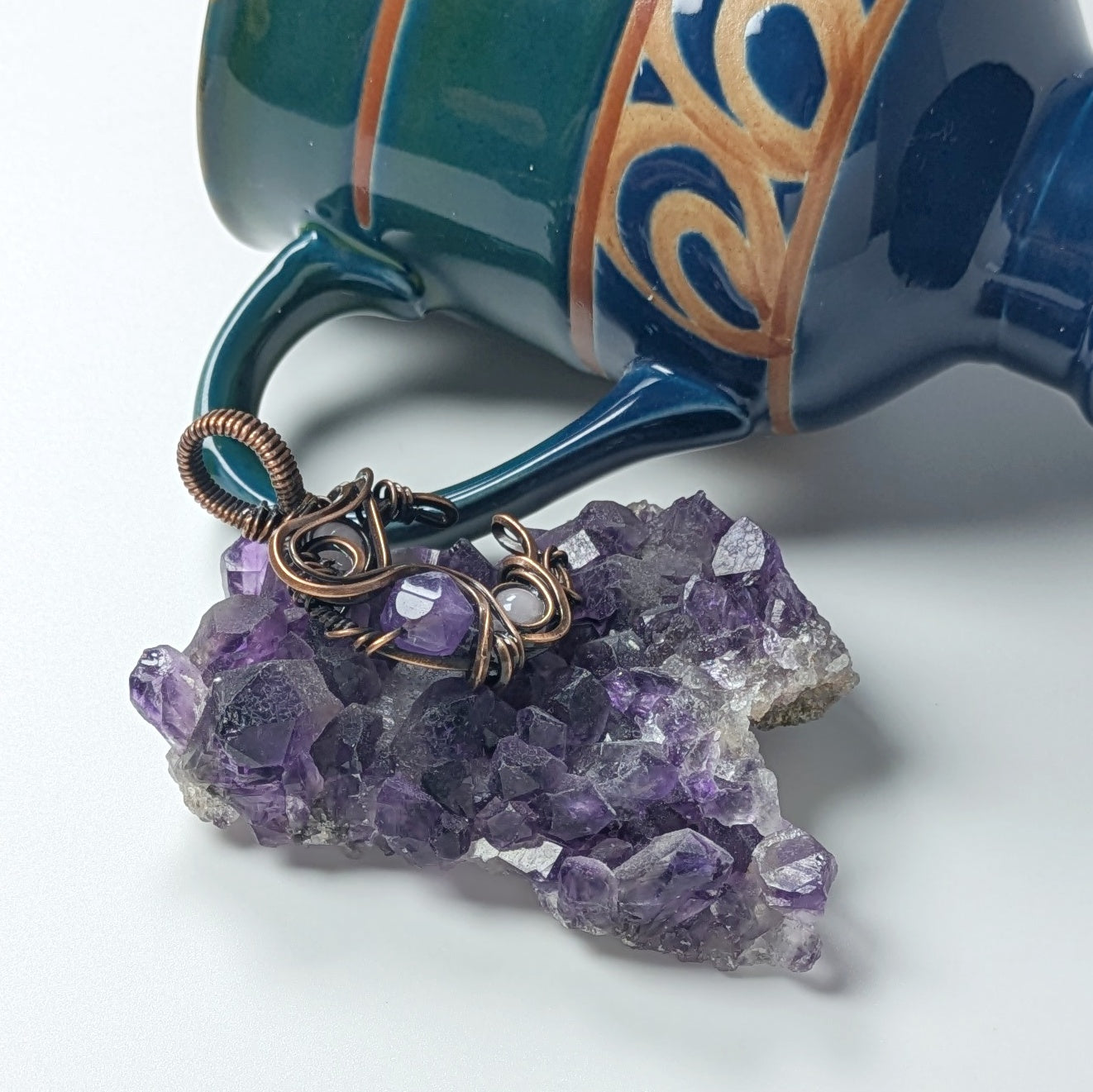 Purple Amethyst Moon Pendant