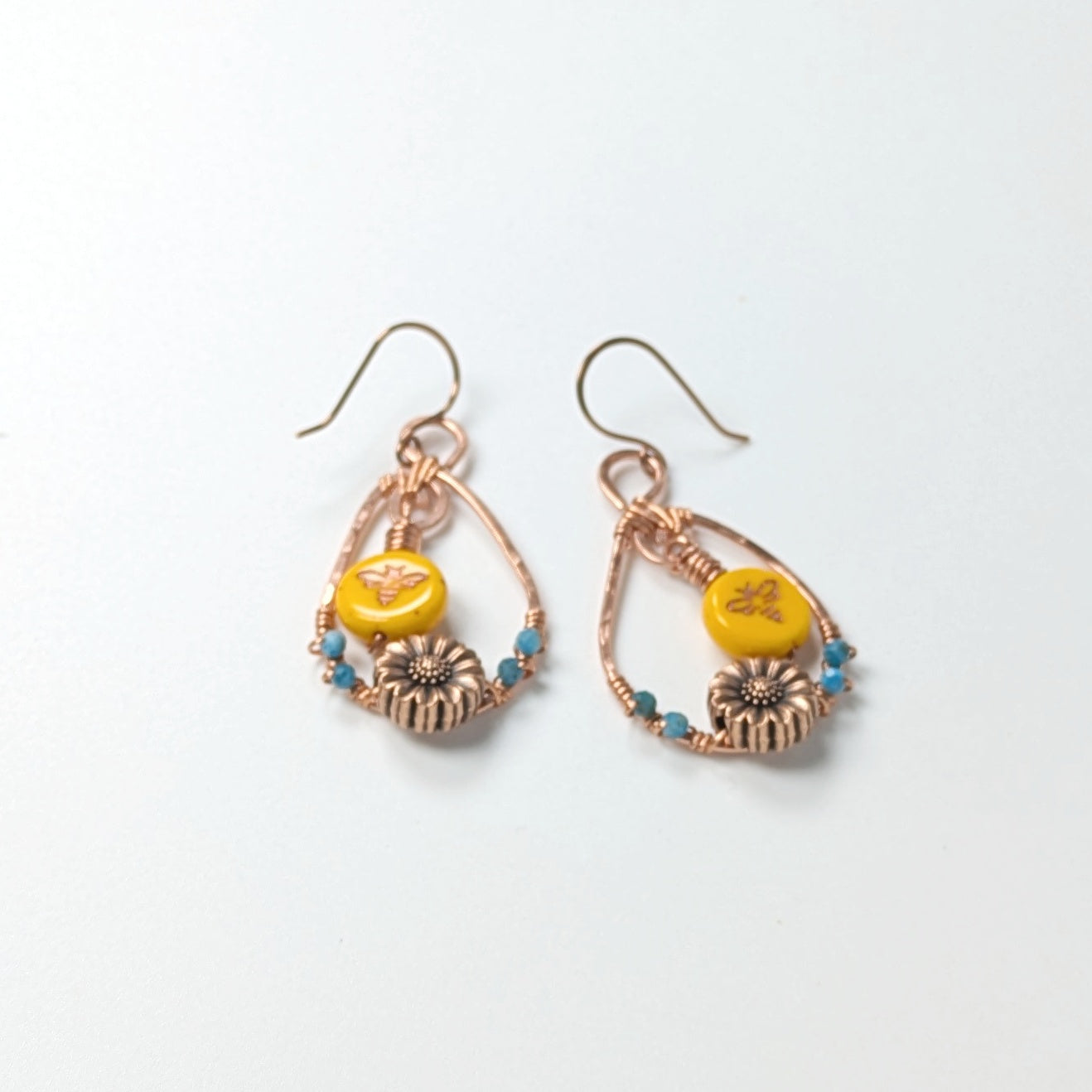 Copper Bee Earrings
