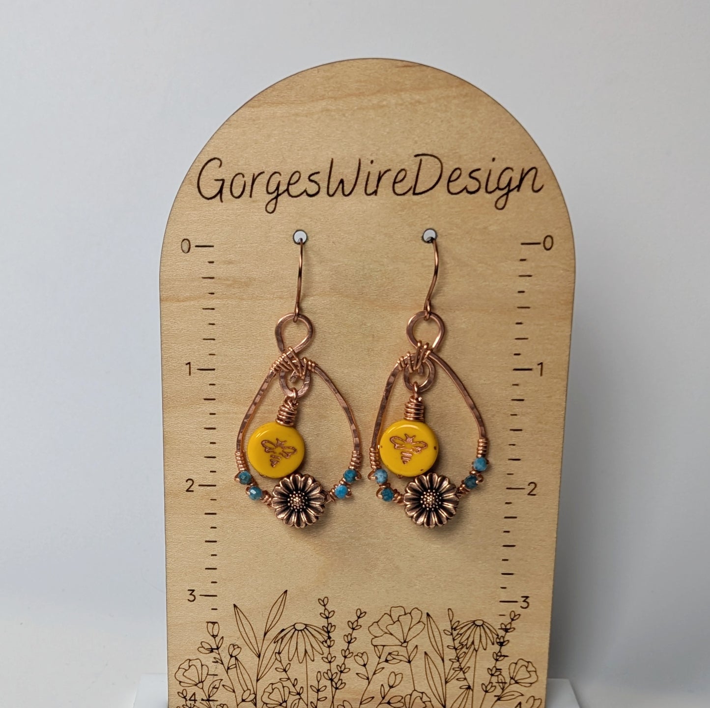 Copper Bee Earrings