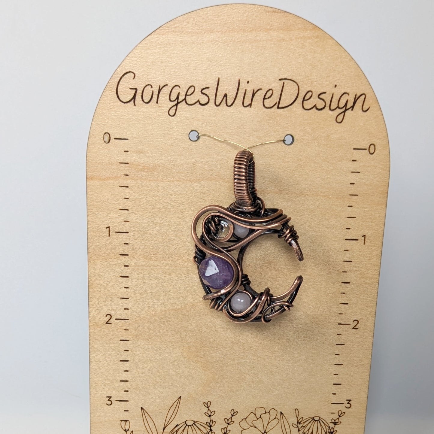 Purple Amethyst Moon Pendant