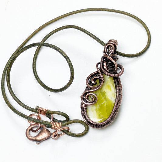 Healerite Serpentine Necklace in Copper