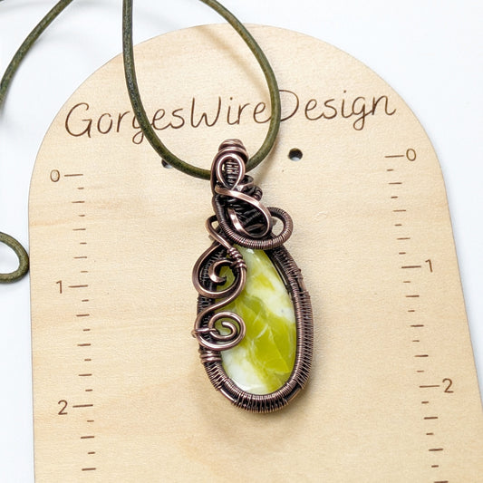 Healerite Serpentine Necklace in Copper