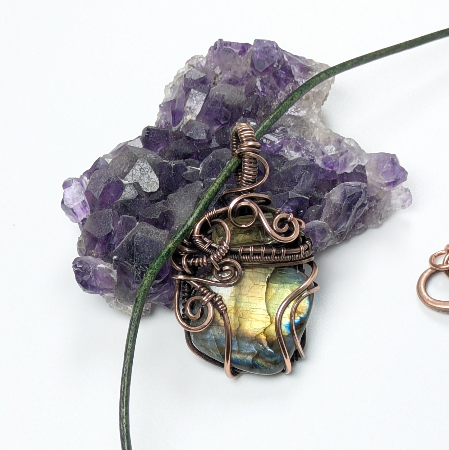 Flashy Labradorite and Golden Apatite Necklace