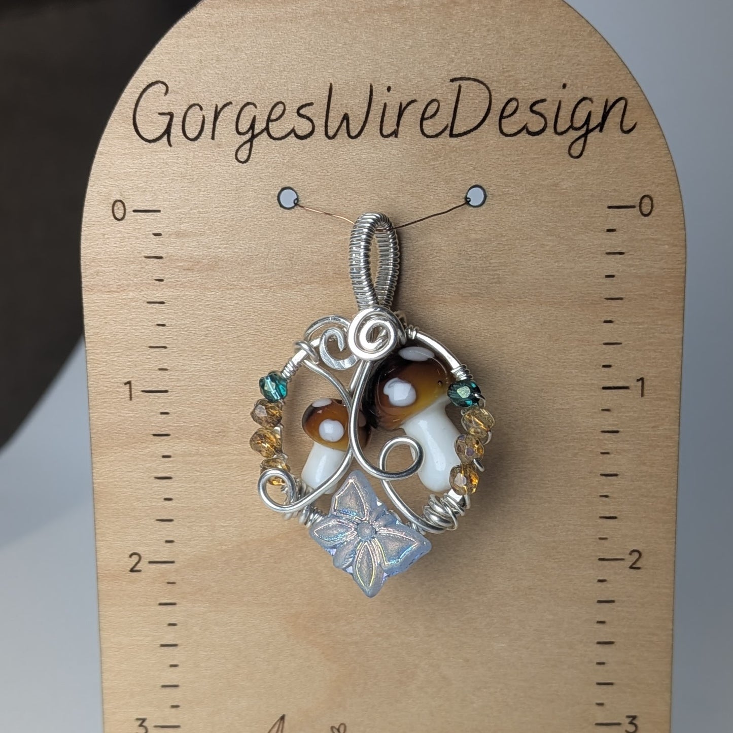 Silver Double Mushroom Pendant