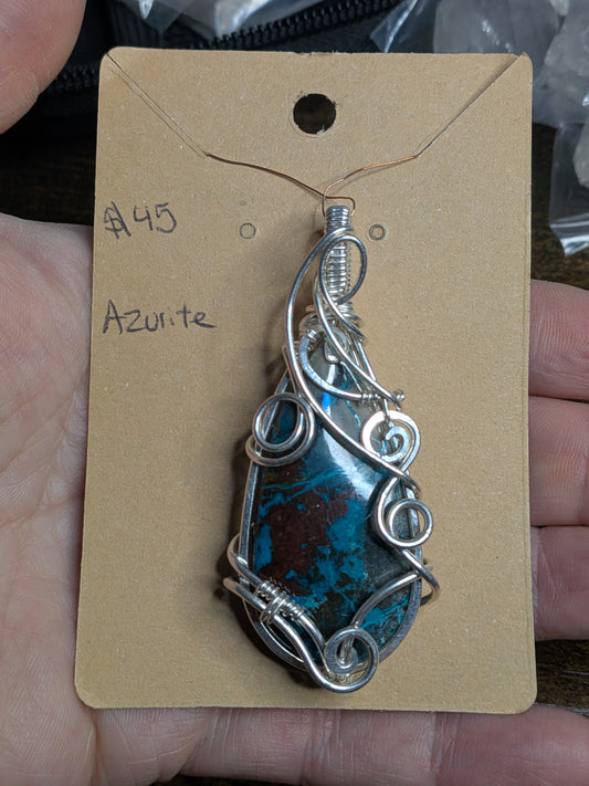 *Clearance* Blue Azurite Pendant in Silver
