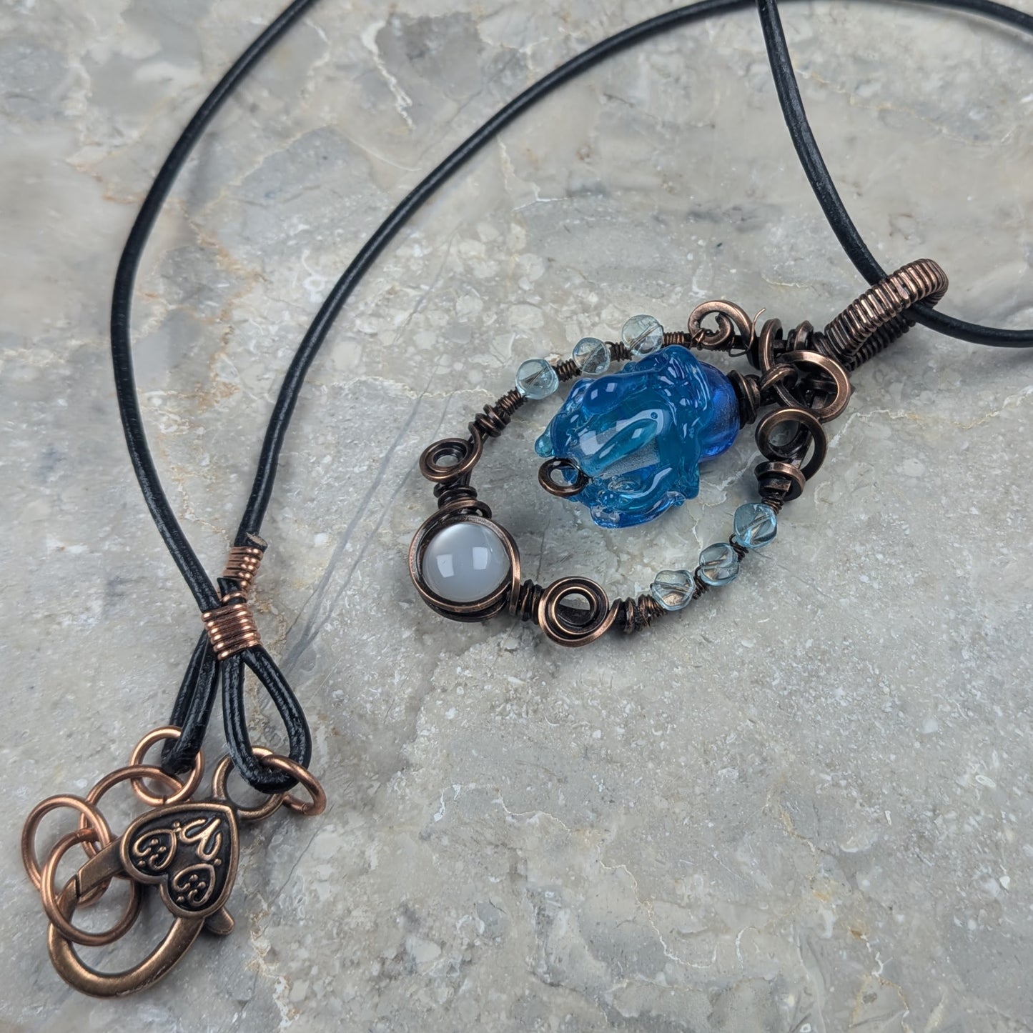 Blue Jellyfish Necklace