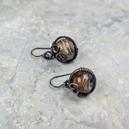 Short Lampwork Bead Earrings