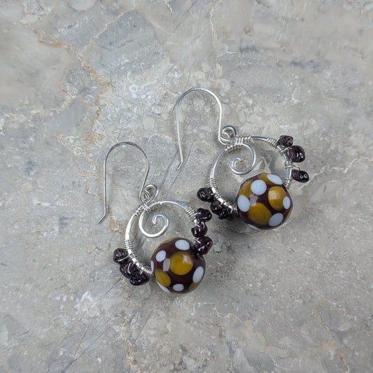 Garnet Mixed Media Earrings