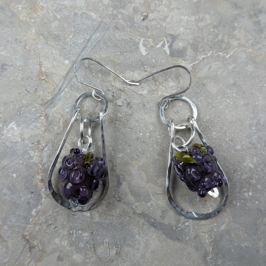 Purple Grape Earrings