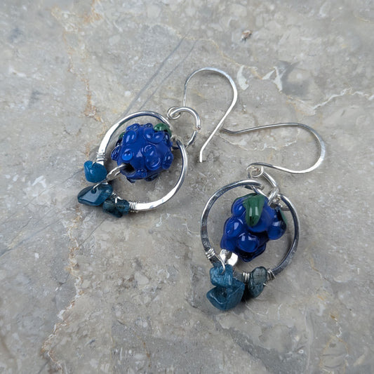 Blue Raspberry Earrings