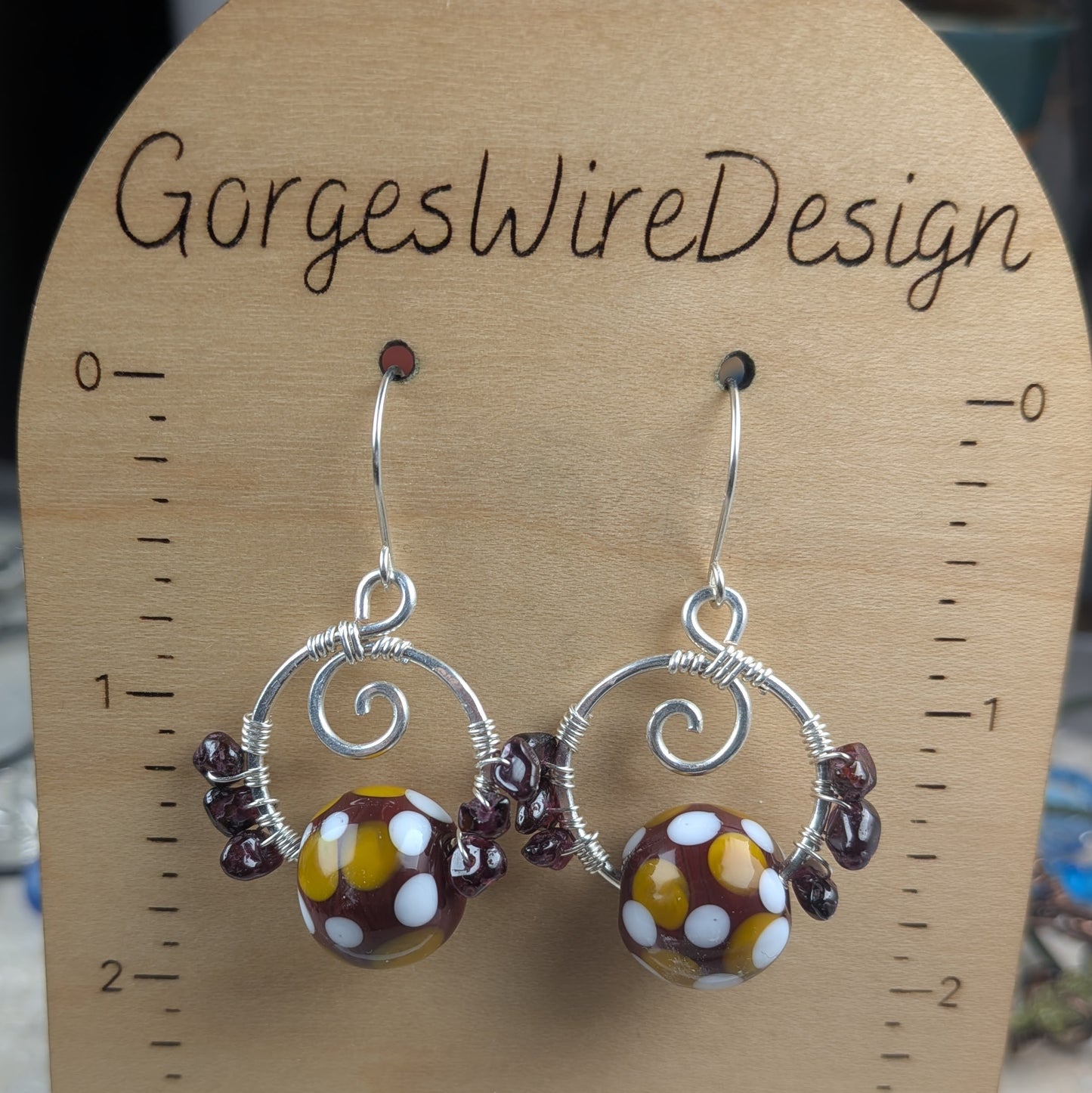 Garnet Mixed Media Earrings