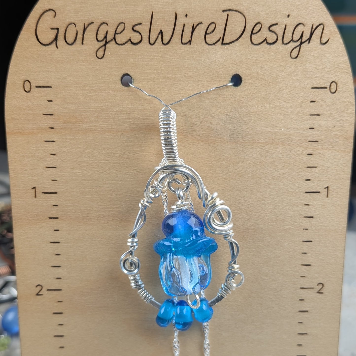 Blue Jellyfish Necklace