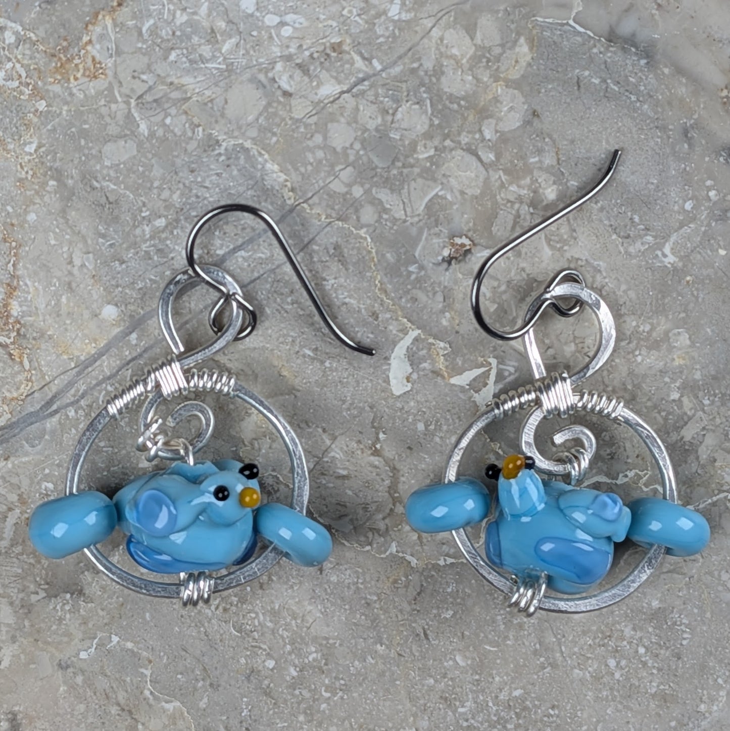 Charming Bluebird Earrings - Whimsically Perched