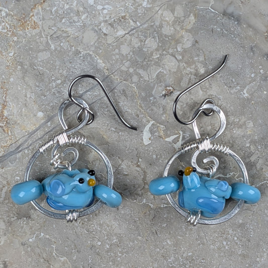 Charming Bluebird Earrings - Whimsically Perched