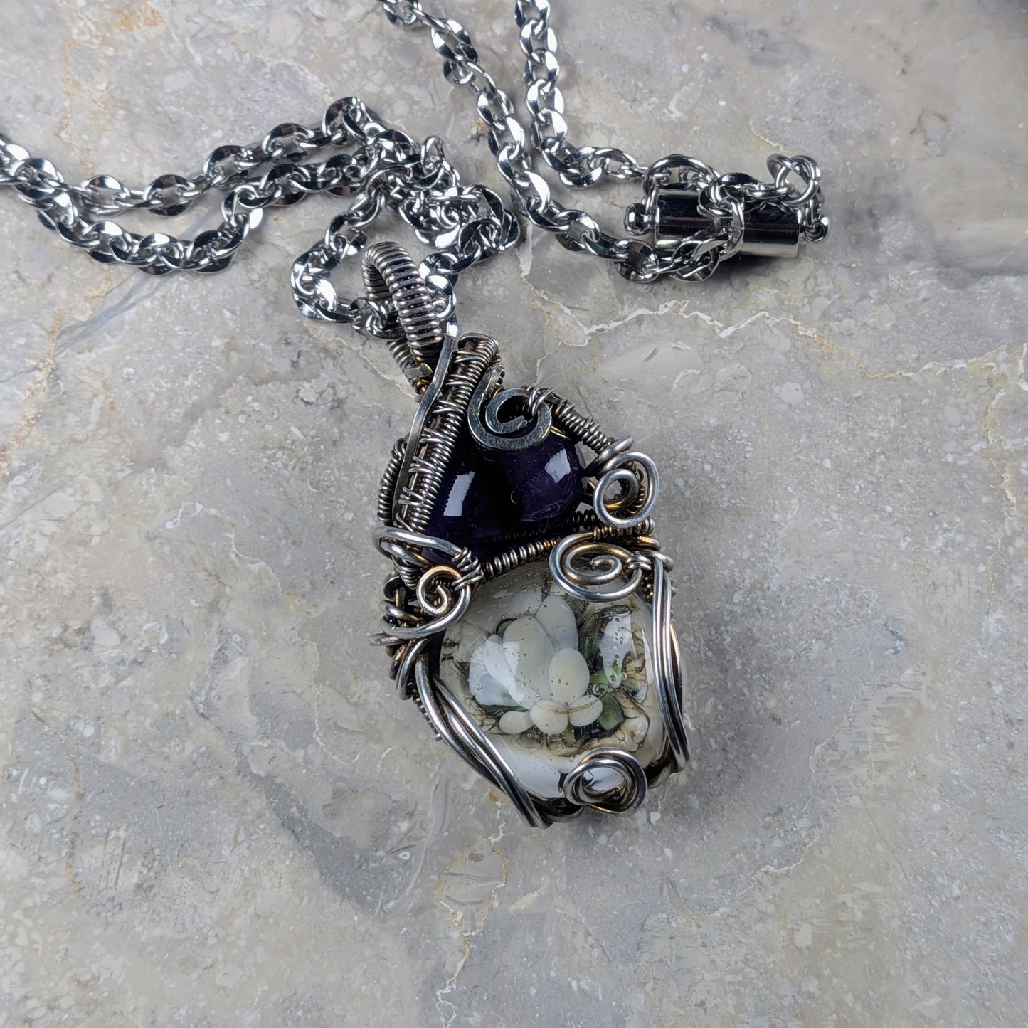 White and Purple Amethyst "Wedding" Necklace