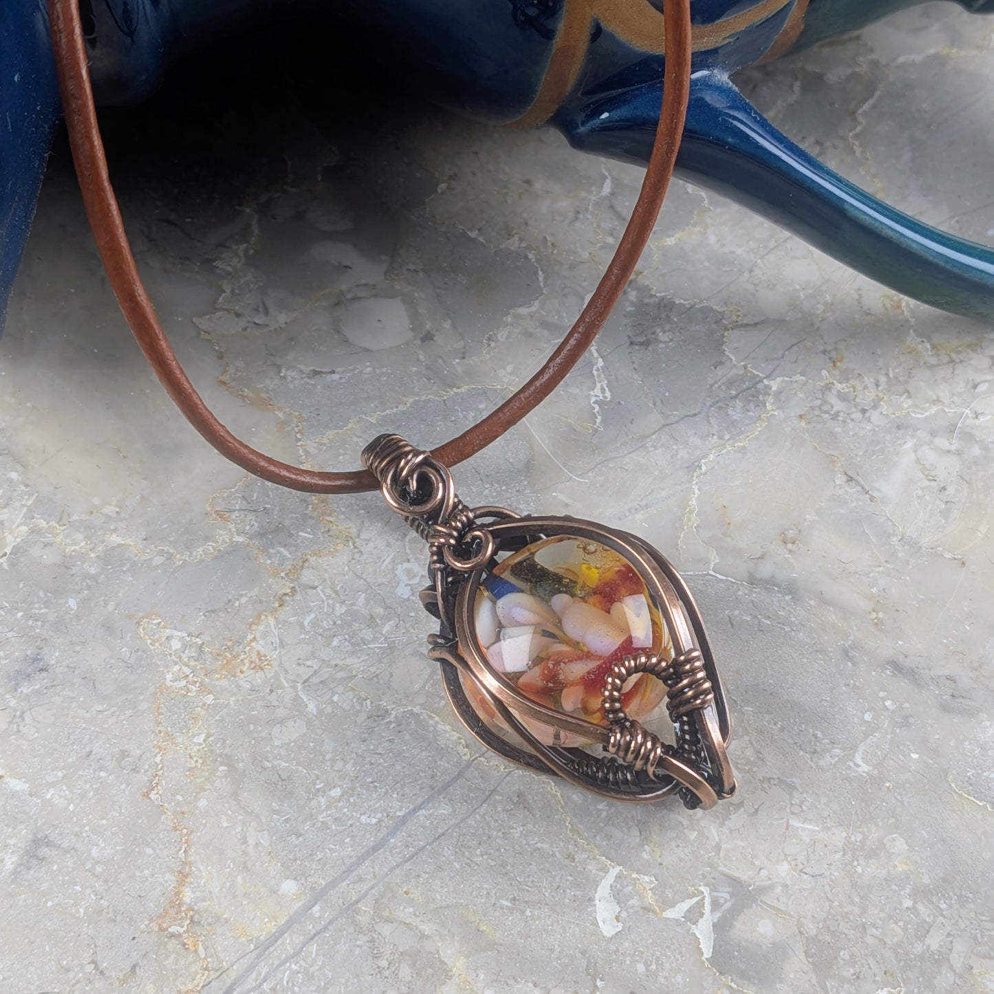 Red Boho Summer Necklace