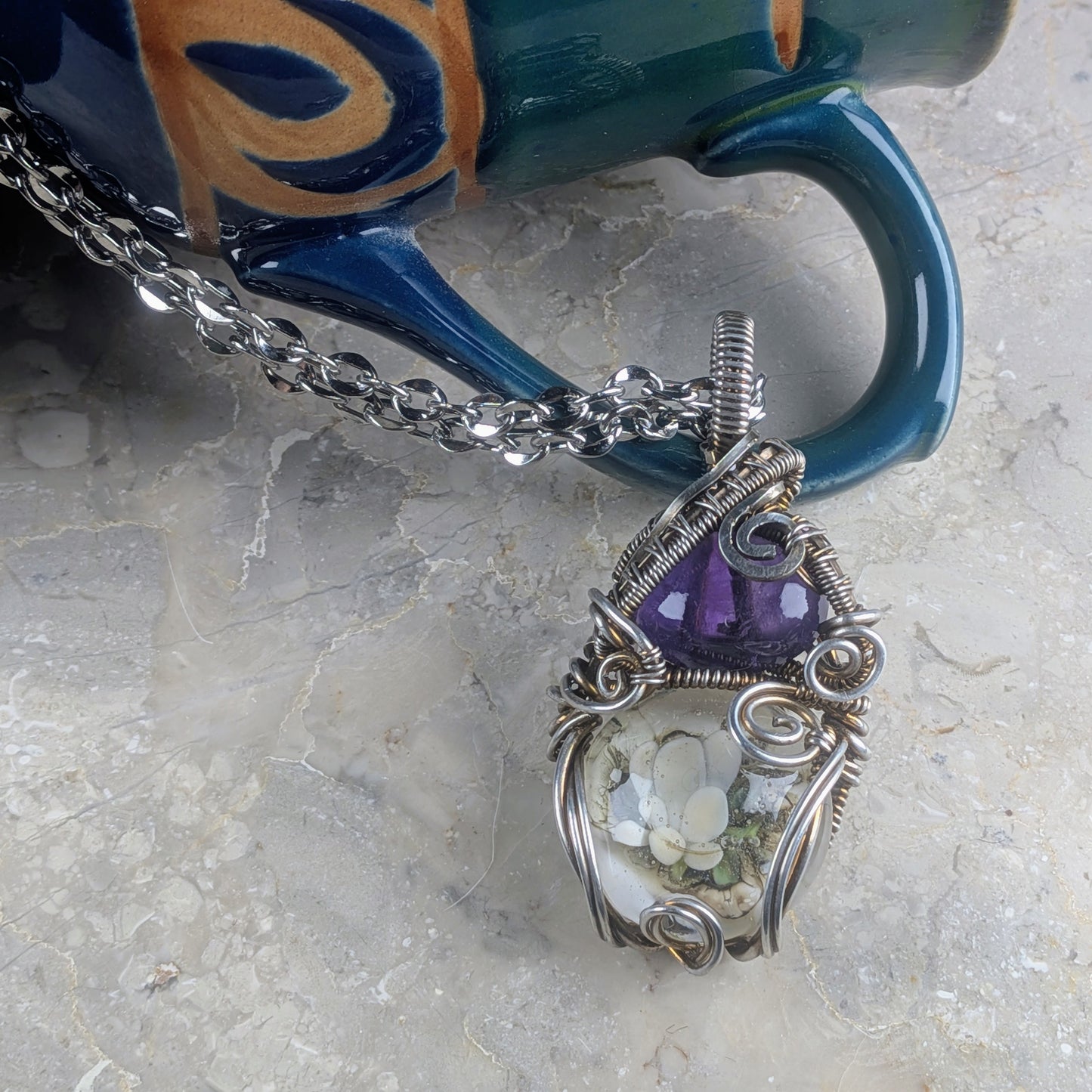 White and Purple Amethyst "Wedding" Necklace