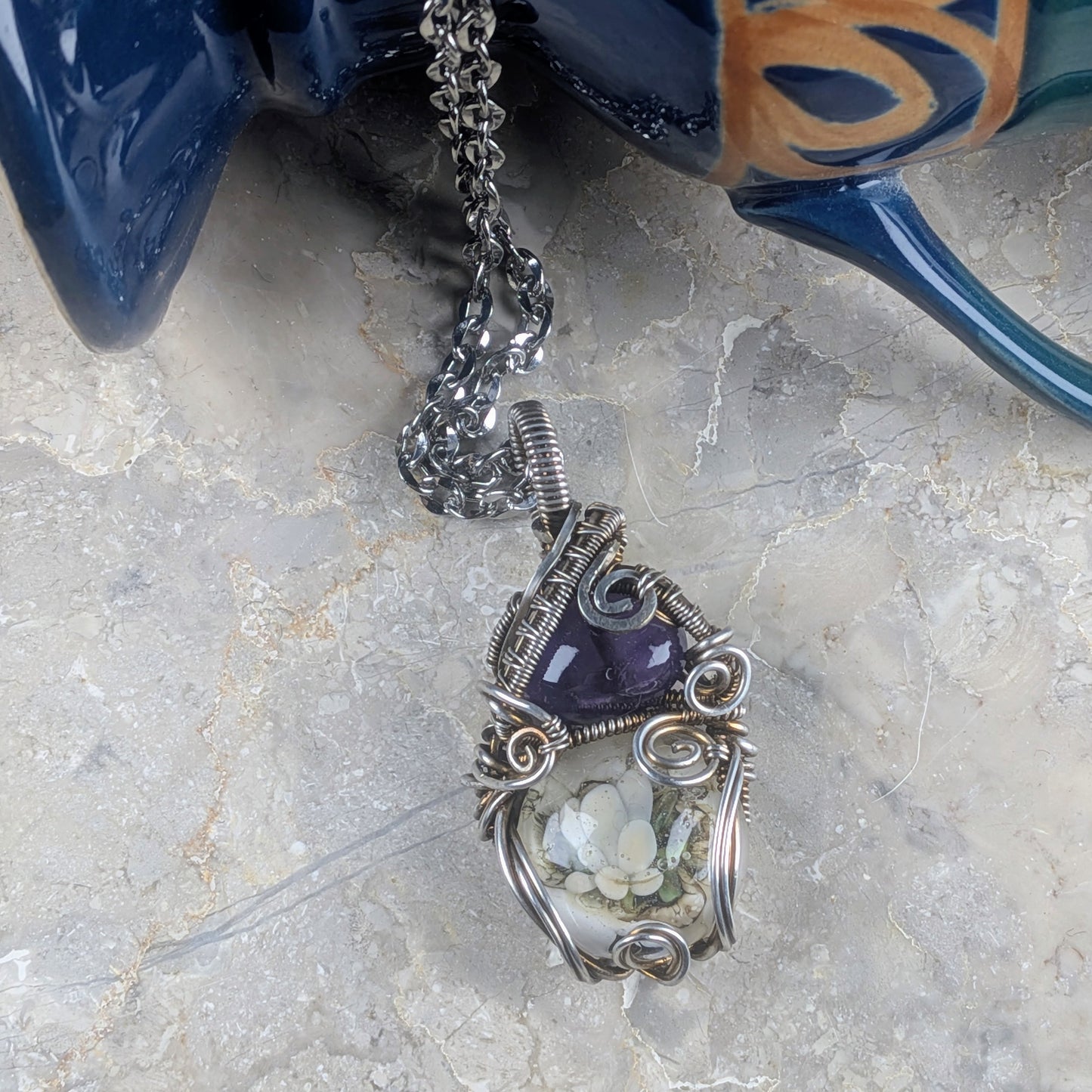 White and Purple Amethyst "Wedding" Necklace
