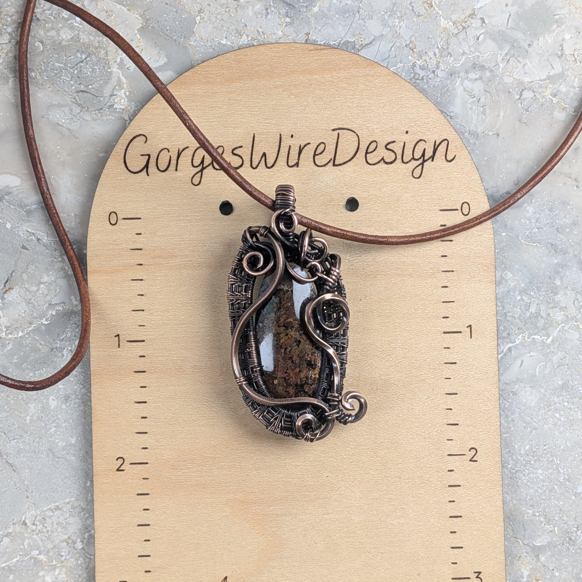 Swirling Red Sands: Scenic Moss Agate in Copper