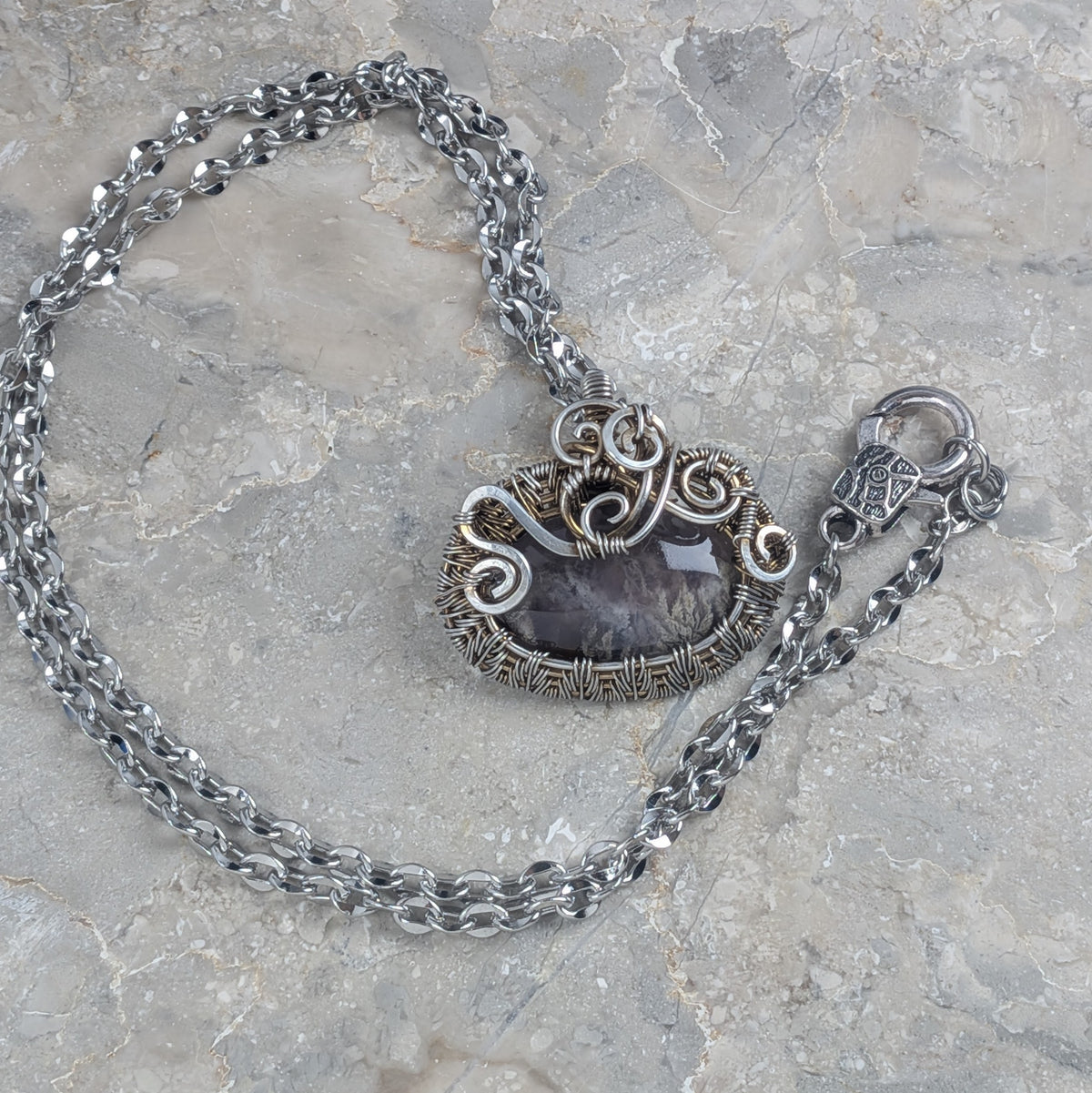 Purple Sky: Purple Moss Agate in Silver
