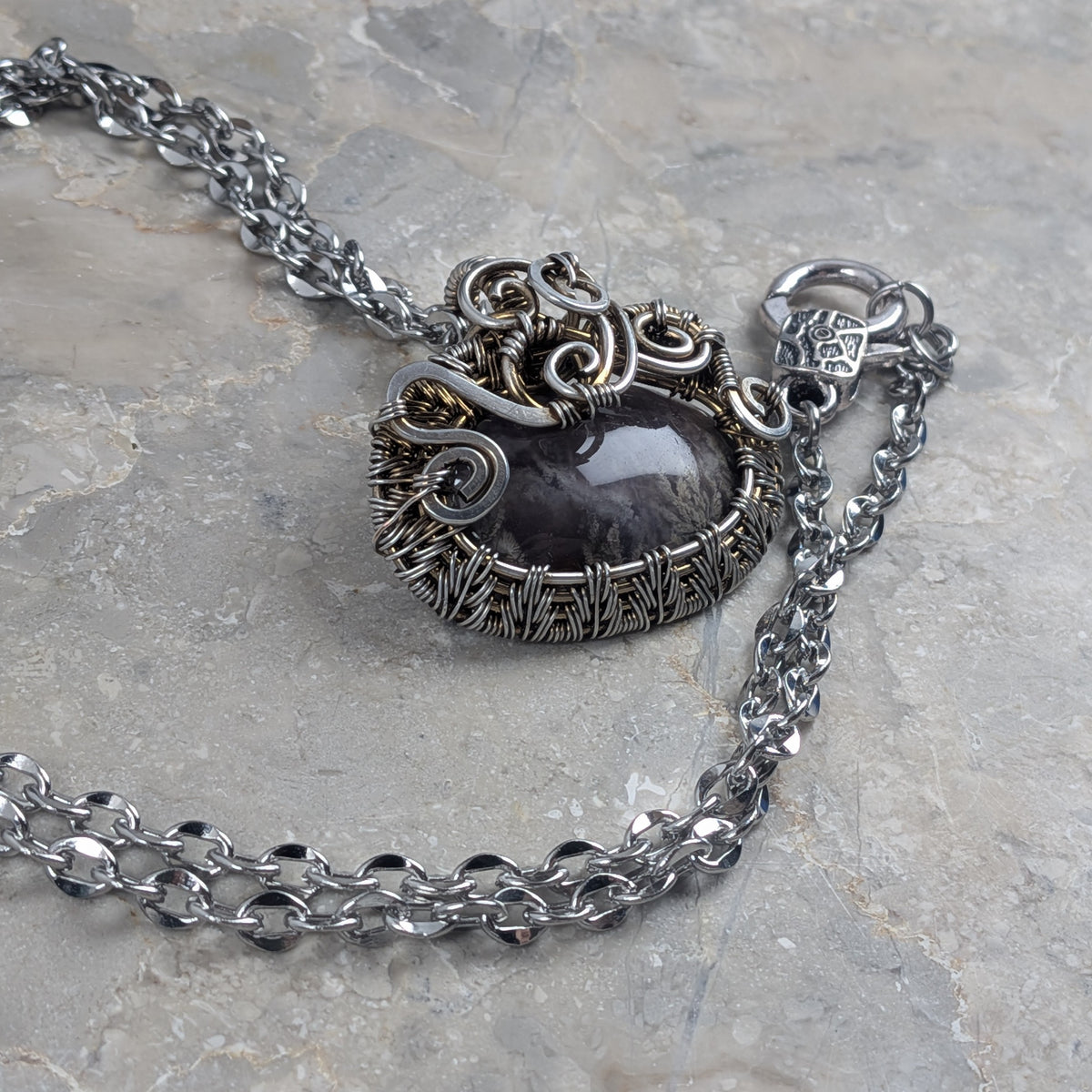 Purple Sky: Purple Moss Agate in Silver