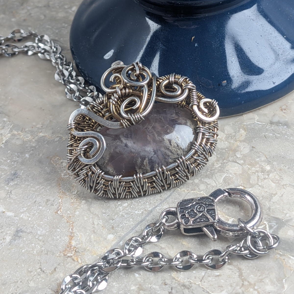 Purple Sky: Purple Moss Agate in Silver