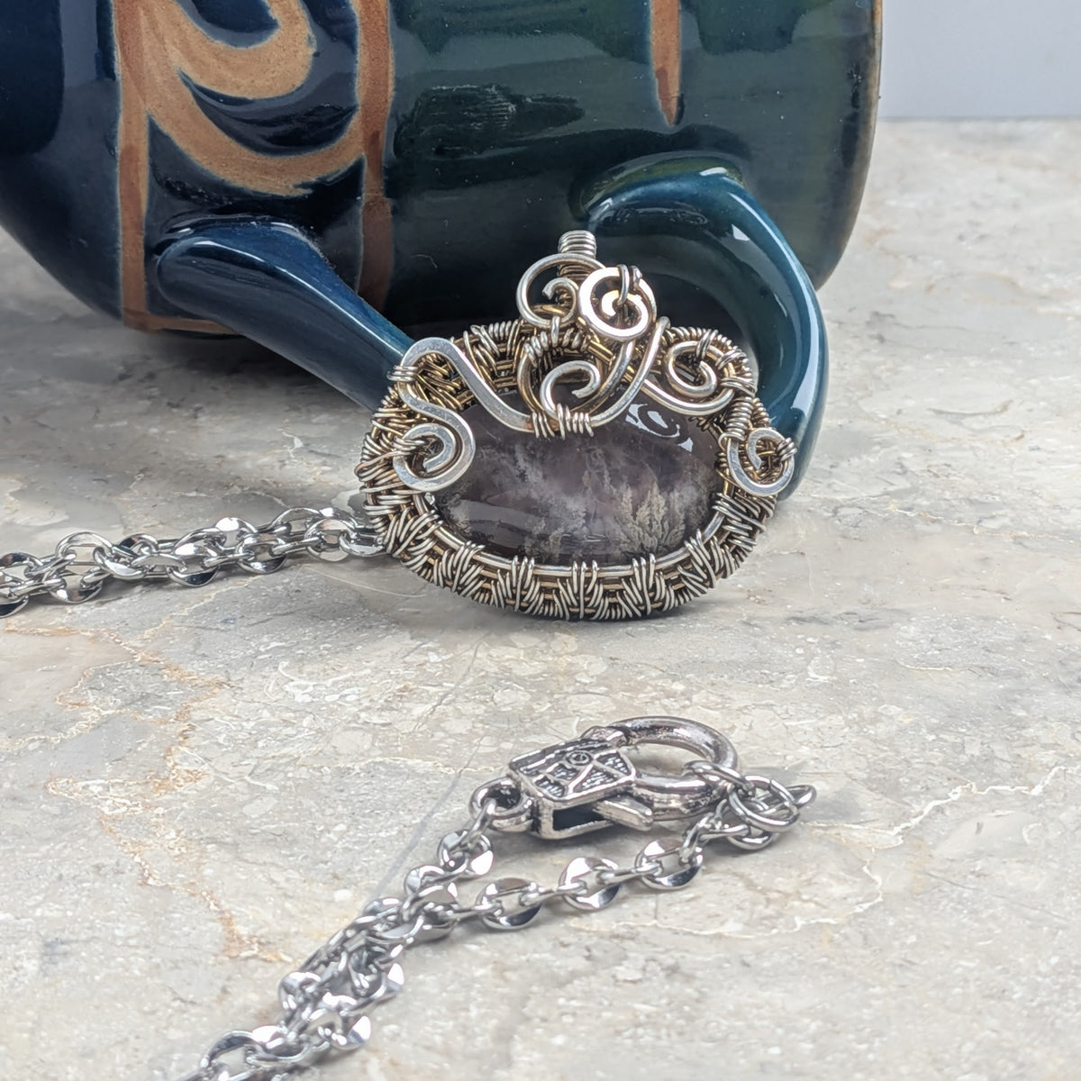 Purple Sky: Purple Moss Agate in Silver