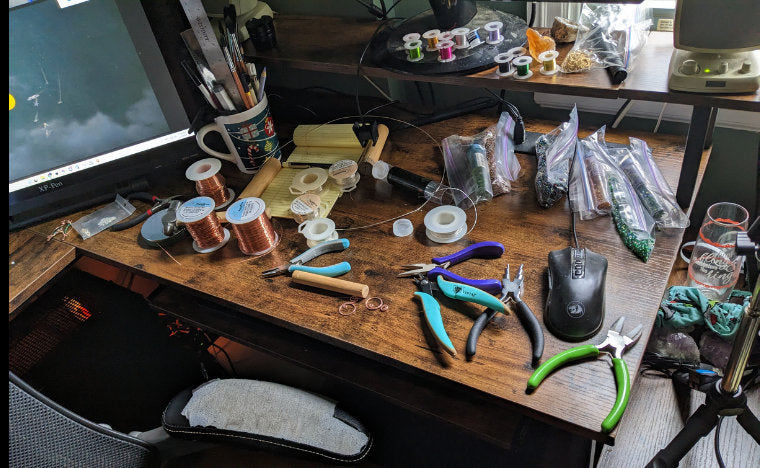 Blue Amazonite Pendant in Copper, Elegant Copper Necklace, Bright Statement Jewelry Gift Idea, for March Birthday, for April Birthday