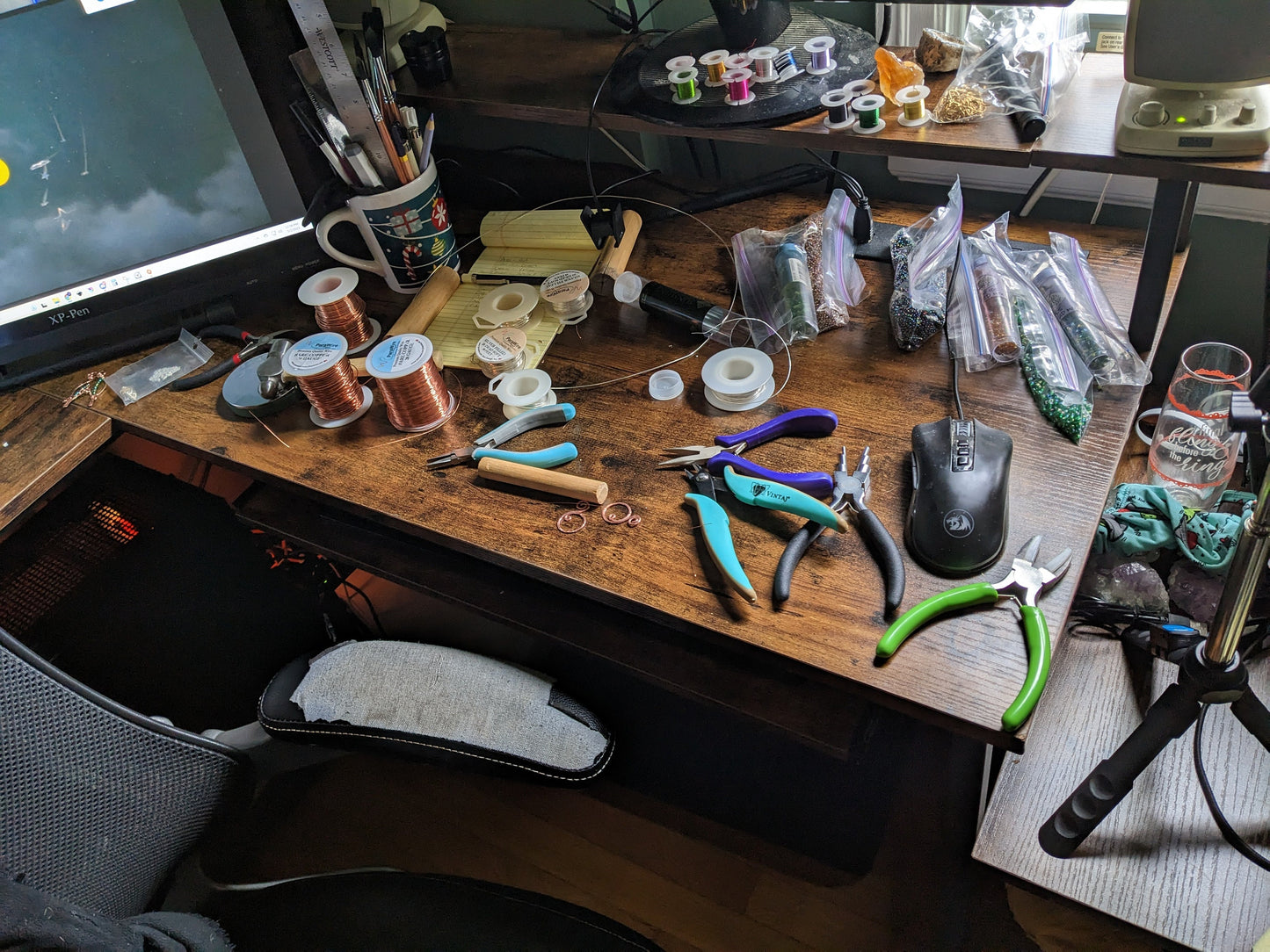 Woven Copper Spiral Earrings, Peridot Dangle Earrings, August Birthstone Gift, for Daughter, for Mom, Spiral Jewelry with Unakite