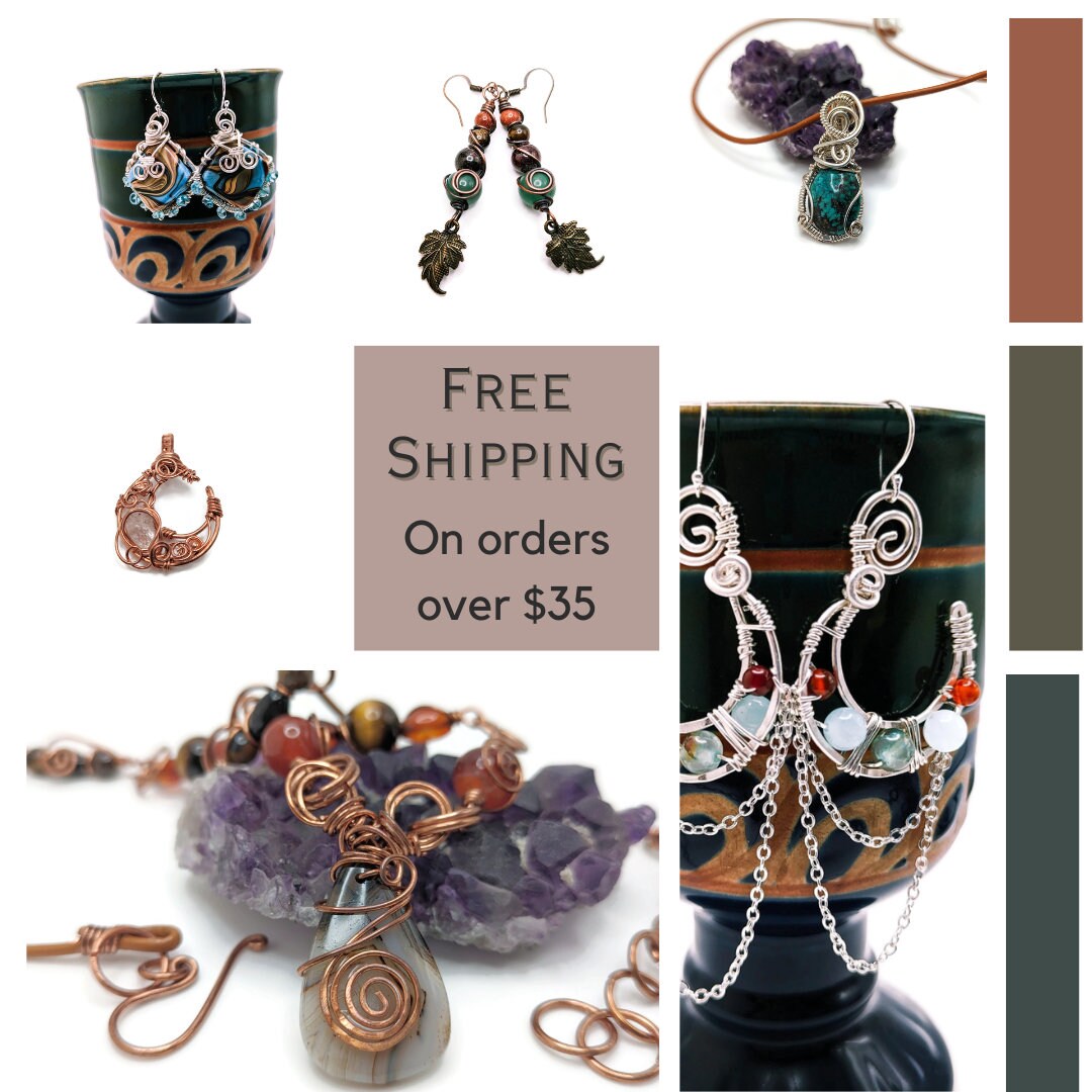 Blue Mushroom Copper Pendant, Mushroom Pendant with Blue Howlite, Minimalist Mushroom Pendant, Mushroom Gift Idea, for Sister, for Coworker