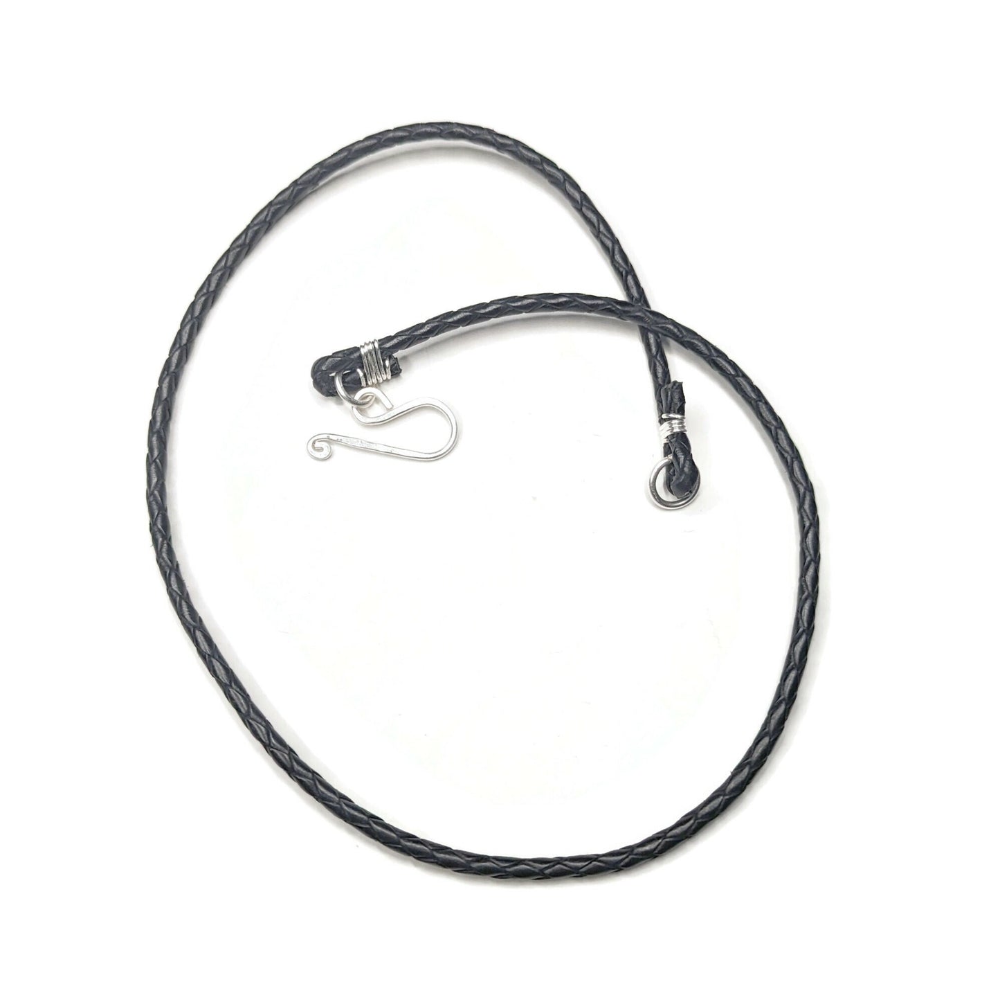 Custom Length Leather or Cotton Cord Necklace, 2mm Thick Genuine Leather, Genuine Woven Cotton, Made to Order Braided Bolo Necklace