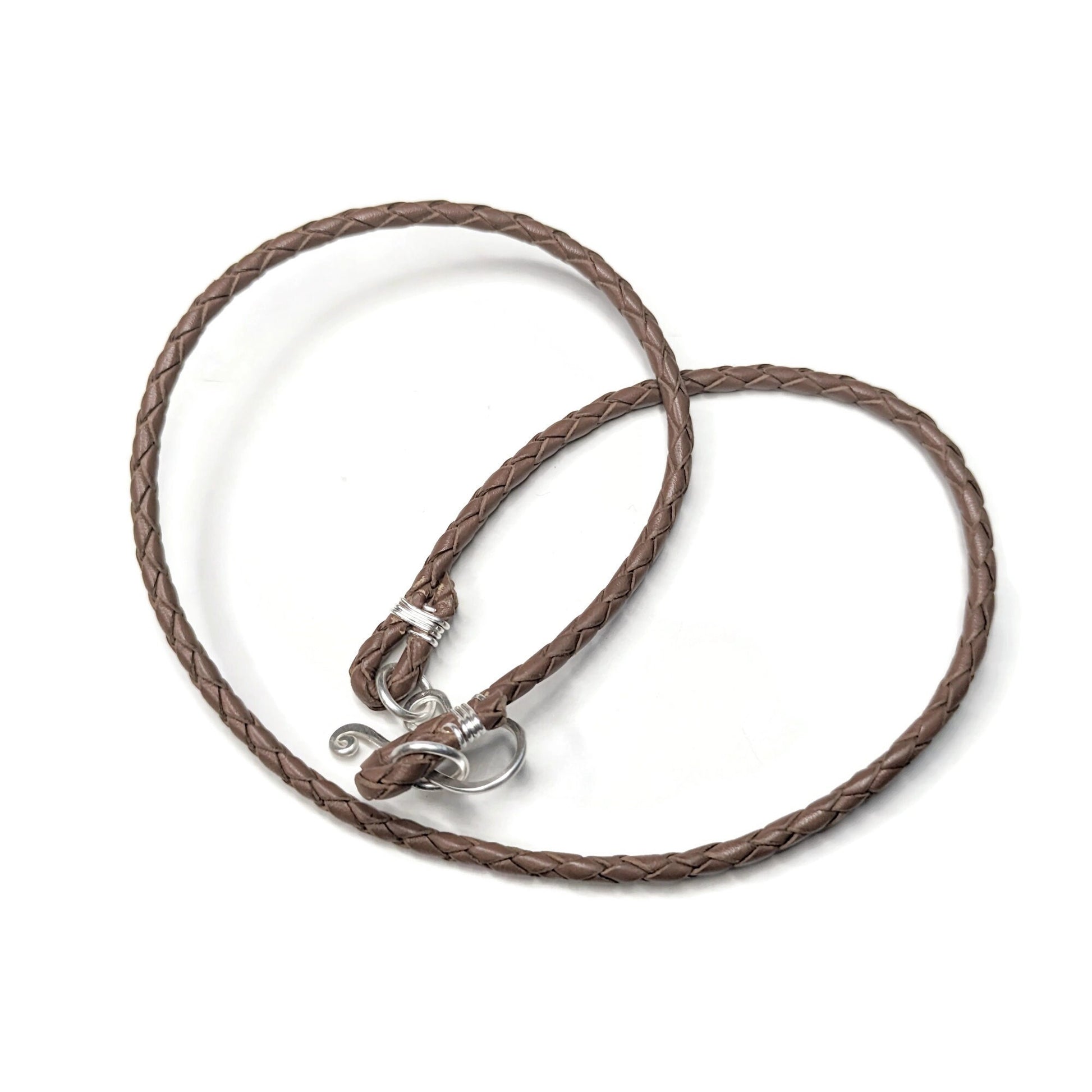 Custom Length Leather or Cotton Cord Necklace, 2mm Thick Genuine Leather, Genuine Woven Cotton, Made to Order Braided Bolo Necklace