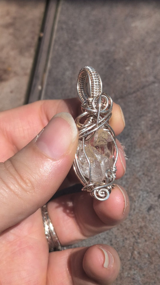 Double Terminated Herkimer Diamond Pendant