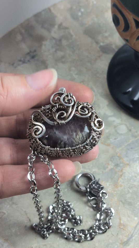 Purple Sky: Purple Moss Agate in Silver