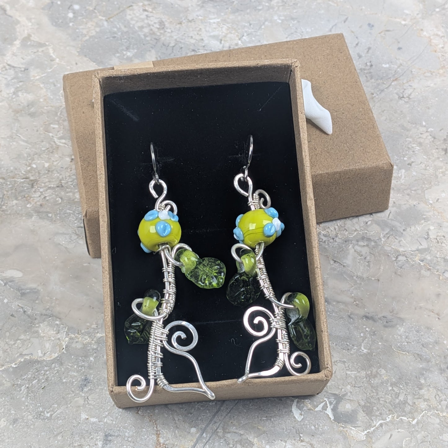 Green Leaf Ivy Earrings