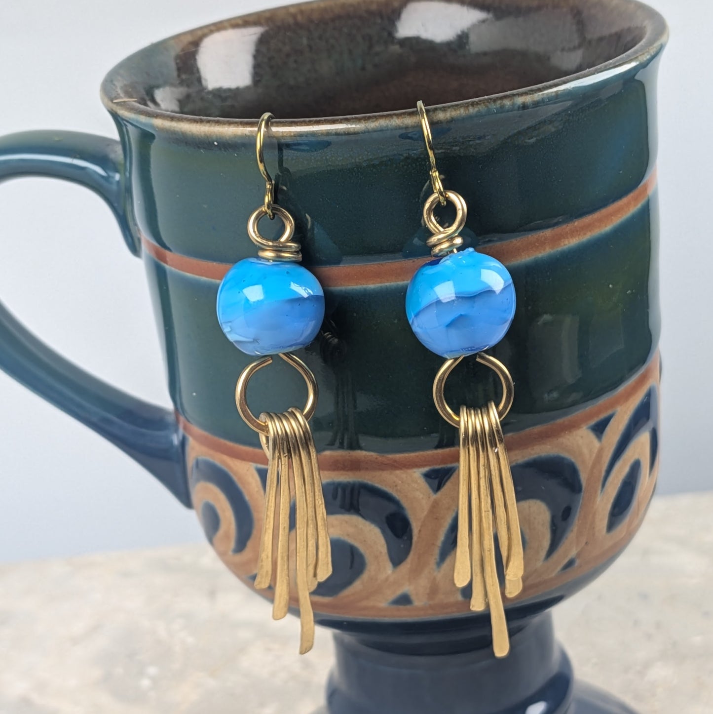Deep Blue Wave Fringe Dangles