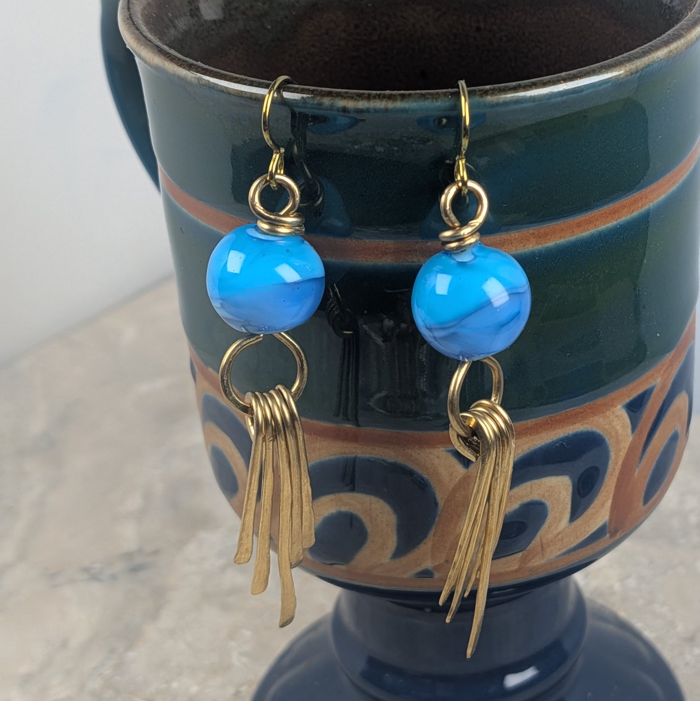 Deep Blue Wave Fringe Dangles