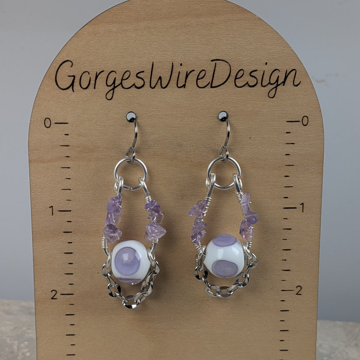 Purple Dangle Earrings with Amethyst