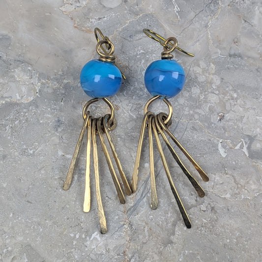 Deep Blue Wave Fringe Dangles