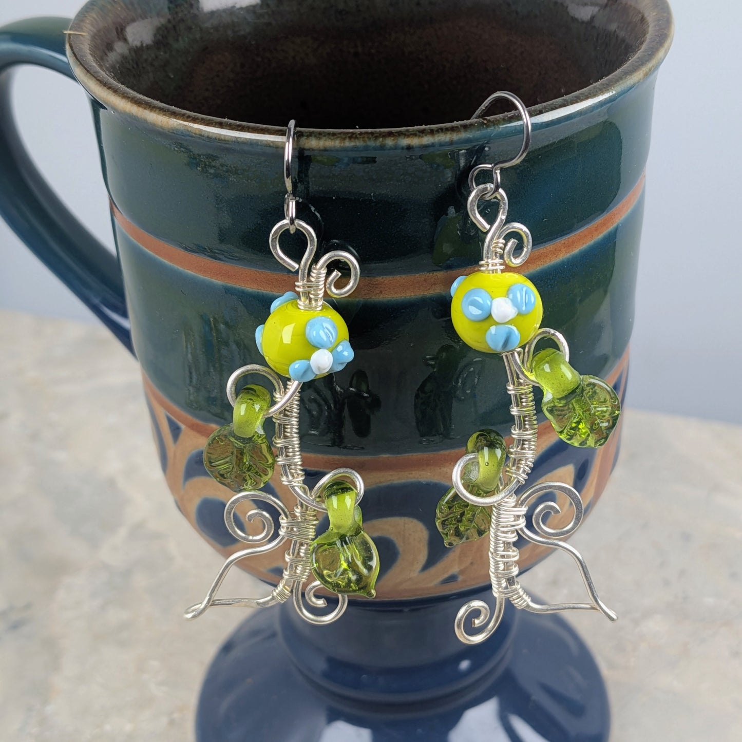 Green Leaf Ivy Earrings