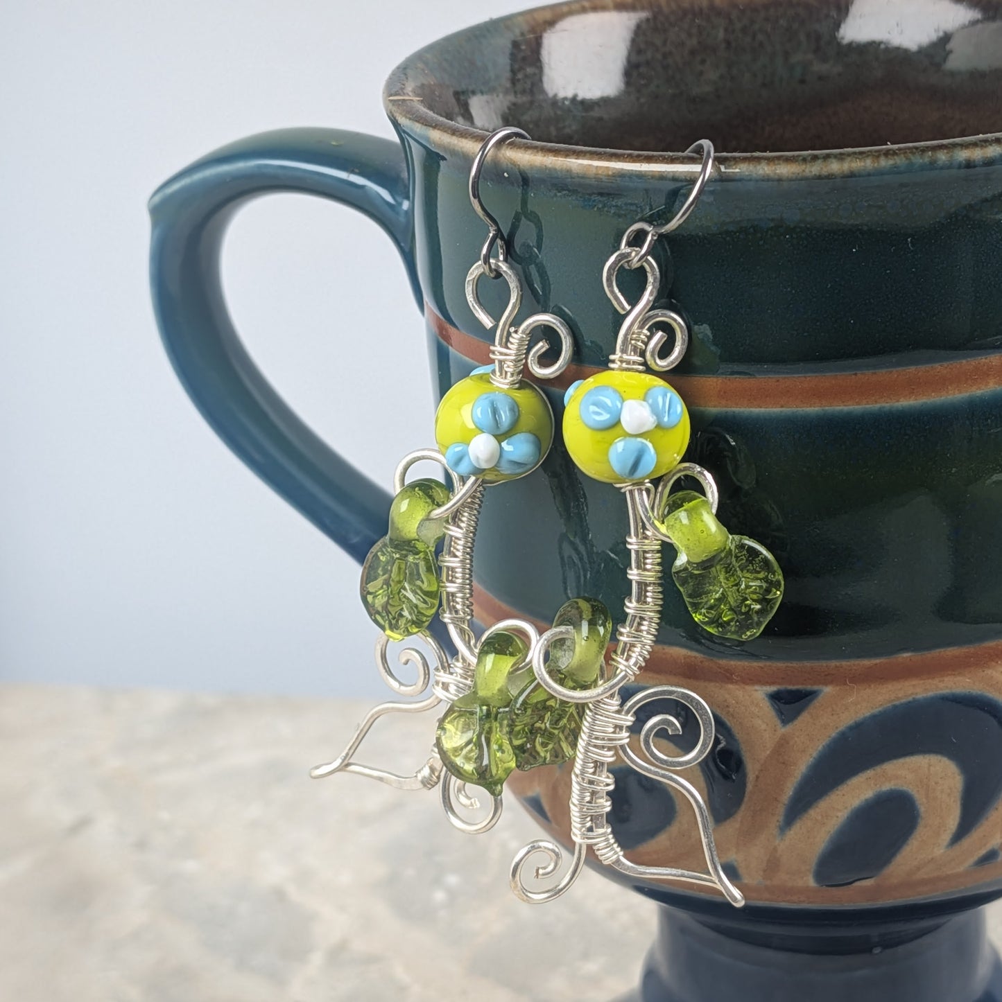Green Leaf Ivy Earrings
